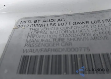 2013 Audi A5 2.0T Premium z USA, uszkodzony, nr VIN WAUVFAFH6DN000775